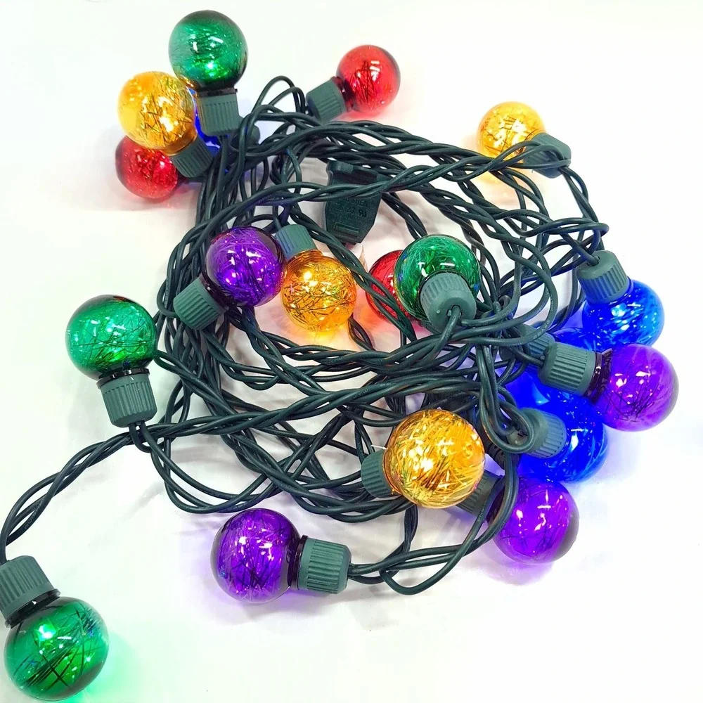 Tinsel Globe LED 25 String Light Set Multicolor Christmas round Brillarlights